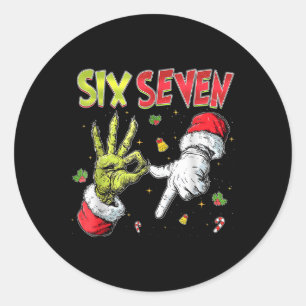 Sticker Rond 6 7 Six Seven Main Génération Z Alpha Argot Meme N