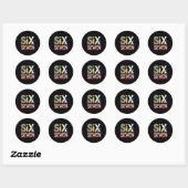 Sticker Rond 6 7 Six Seven Meme School Teacher Student Men Wome (Feuille)