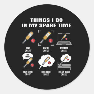 Sticker Rond 6 choses que je fais pendant mon temps libre - Jou