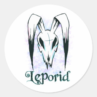 Sticker Rond (6 gros autocollants) Logo de lapin Leporid