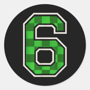 Sticker Rond 6 numéros correspondant 67 Meme Hommes Femmes Garç