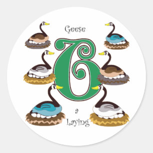 Sticker Rond 6 Oies a Lay