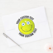 Sticker Rond 6 Pickleball Texte personnalisé Visage heureux per (Enveloppe)