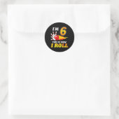Sticker Rond 6e anniversaire Bowling C'est comment je roule 6 a (Sac)