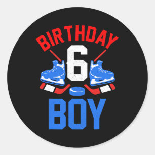 Sticker Rond 6e anniversaire pour filles garçons 6 ans de hocke