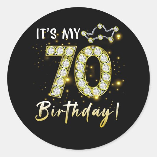 Sticker Rond 70 ans C_s mon anniversaire 70e anniversaire Diamo (Devant)