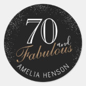 Sticker Rond 70 et fabuleux Elegant Black 70e anniversaire (Devant)