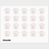 Sticker Rond 70 & Fabuleux Anniversaire Rose Gold Confetti (Feuille)