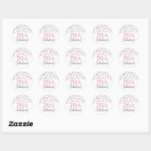 Sticker Rond 70 & Fabuleux Anniversaire Rose Silver Confetti (Feuille)
