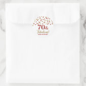 Sticker Rond 70 & Fabuleux Anniversaire Rouge Gold Confetti (Sac)