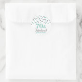Sticker Rond 70 & Fabuleux Anniversaire Turquoise Silver Confet (Sac)