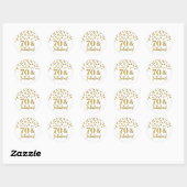 Sticker Rond 70 & Fabuleux Confetti Or Anniversaire (Feuille)