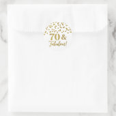 Sticker Rond 70 & Fabuleux Confetti Or Anniversaire (Sac)