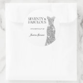 Sticker Rond 70 & Fabulous Silver Dress 70th Birthday Party (Sac)