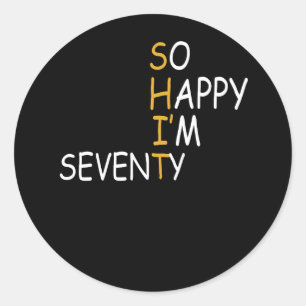 Sticker Rond 70e anniversaire 1952 70 ans Joyeux Je suis Soixan
