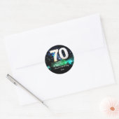 Sticker Rond 70e anniversaire avec le numéro 70 arrière - plan (Enveloppe)