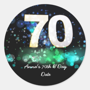 Sticker Rond 70e anniversaire avec le numéro 70 de l'arrière