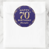 Sticker Rond 70e anniversaire de la Parties scintillant marine (Sac)