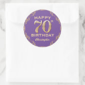 Sticker Rond 70e anniversaire de la Parties scintillant violet  (Sac)