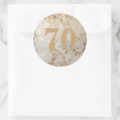 Sticker Rond 70e anniversaire Gold Cowhide Moderne (Sac)