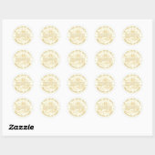 Sticker Rond 70e anniversaire Gold Rose Adresse de retour Label (Feuille)