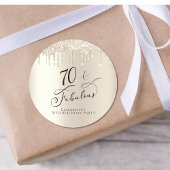 Sticker Rond 70e anniversaire Parties scintillant d'or