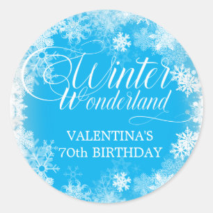 Sticker Rond 70e anniversaire Wonderland Winter Wonderland Snow
