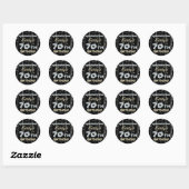 Sticker Rond 70th Birthday Party Ajouter votre nom (Feuille)