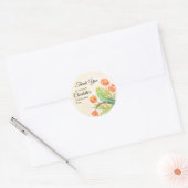 Sticker Rond 70th Birthday Party Parakeet with Tulips  (Enveloppe)