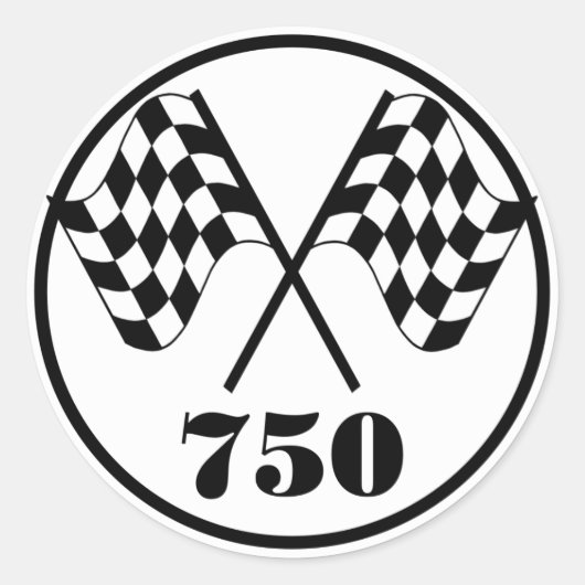 Sticker Rond 750 drapeaux Checkered (Devant)
