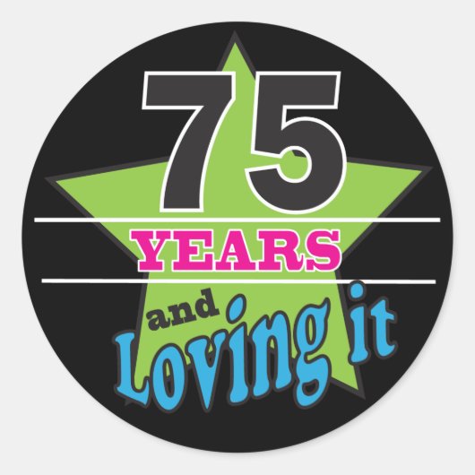 Sticker Rond 75 ans et aimer | 75e anniversaire (Devant)