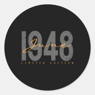 Sticker Rond 75 Né Juin 1948 75E Décoration