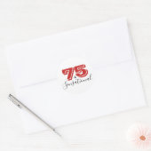 Sticker Rond 75 & SENSATIONNEL Noir & Rouge 75e anniversaire Mo (Enveloppe)
