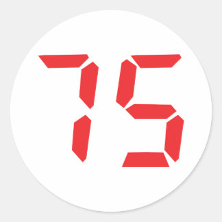 Sticker Rond 75 soixante-quinze réveil rouge numéro numérique
