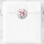 Sticker Rond 75e anniversaire de la fête de golf Ball (Sac)