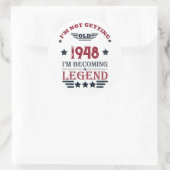 Sticker Rond 75e anniversaire vintage personnalisé (Sac)