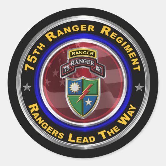 Sticker Rond 75e Ranger Régiment "Rangers Lead the Way" (Devant)