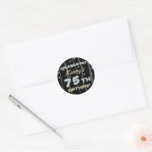Sticker Rond 75th Birthday Party Ajouter votre nom (Enveloppe)
