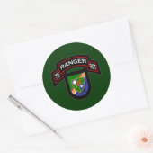 Sticker Rond 75th Ranger Rgt - scroll & flash (Enveloppe)