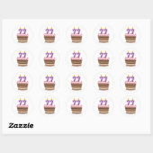 Sticker Rond 77 ans sur le gâteau d'anniversaire (Feuille)