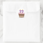 Sticker Rond 77 ans sur le gâteau d'anniversaire (Sac)