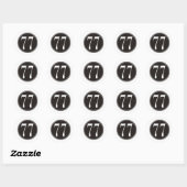 Sticker Rond #77 Cercle noir (Feuille)