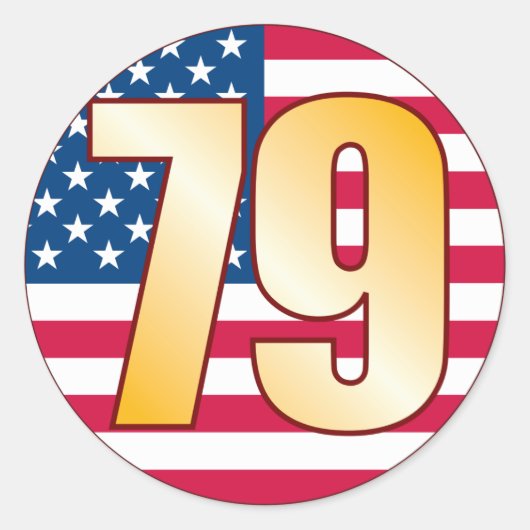 Sticker Rond 79 USA Gold (Devant)