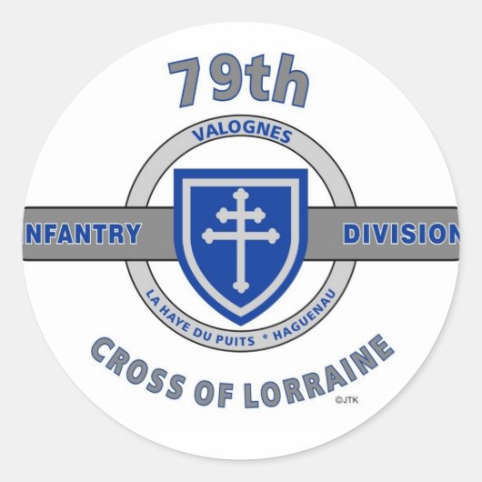 STICKER ROND 79E DIVISION D'INFANTERIE "CROIX DE LORRAINE" (Devant)