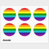 Sticker Rond 7 bandes Stick Gay pride arc-en-ciel (Feuille)