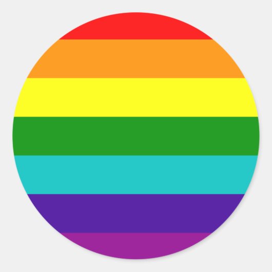 Sticker Rond 7 bandes Stick Gay pride arc-en-ciel (Devant)