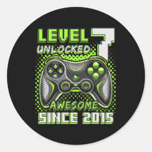 Sticker Rond 7 Déverrouillé Awesome 2015 jeu vidéo 7e anniversa