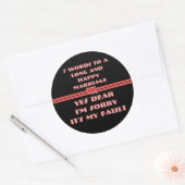 Sticker Rond 7 Mots Pour Un Mariage Long Et Heureux (Enveloppe)