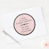 Sticker Rond 7 Mots Pour Un Mariage Long Et Heureux (Enveloppe)