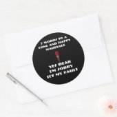 Sticker Rond 7 Mots Pour Un Mariage Long Et Heureux Rose Rouge (Enveloppe)